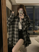Original Early Autumn Sweet Striped Polo Collar Long Sleeved Shirt For