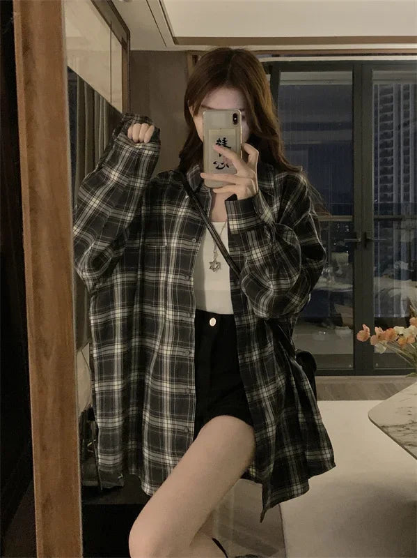 Original Early Autumn Sweet Striped Polo Collar Long Sleeved Shirt For