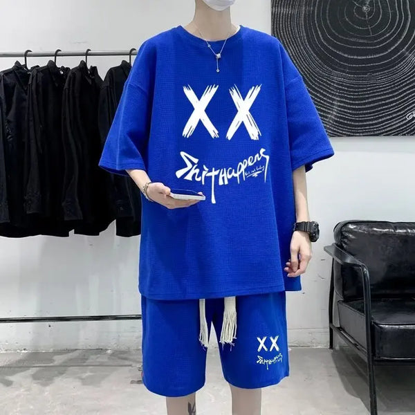 Cyberpunk Vintage print – Summer Man Tracksuit Korean Fashion Streetwear Hip Hop Rock
