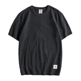 Vaporwave Chrome logo – Summer Mens Short Sleeved Retro Youth Solid Color Heavy Roun