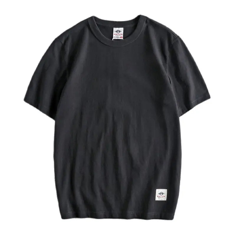 Vaporwave Chrome logo – Summer Mens Short Sleeved Retro Youth Solid Color Heavy Roun