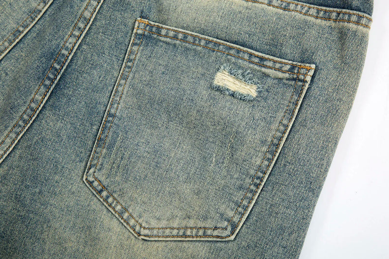 y2k streetwear side zipper buckle baggy pencil jeansfor menwshed hole ripped distressed pantalones hombre loose denim trousers unique jeans style 549
