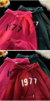 2024 New Men Hoodies Large Size Casual Male Clothing 1977 Print Fashio