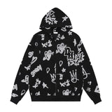 Y2K graphic tee featuring rainbowtouches hoodies mens streetwear for men pattern printed hip hop high street coat cotton vintage superior quality black