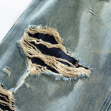 vintage men baggy jeans distressed ripped denim pants male luxury designer jeans trousers urban skinny jeans