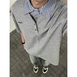 Harajuku Barcode glitch – Summer Street Handsome Patchwork Polo Shirt Short Sleeved Me