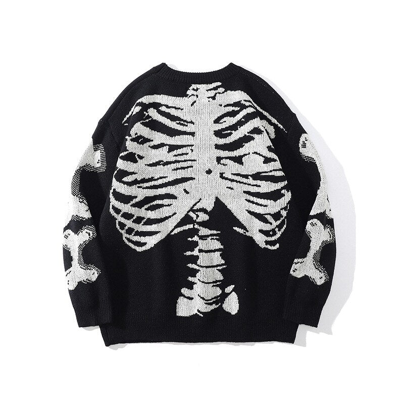 "Black Bone" Unisex Men Women Streetwear Graphic Sweater Daulet Apparel