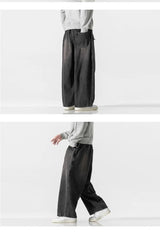 large size jeans basic denim pants solid color mens casual wide leg pants waist elastic hip hop baggy man trousers unique jeans style 383