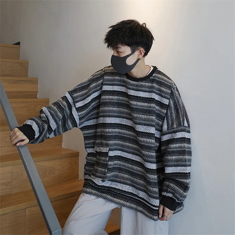 layered flame street pullover, daily style staple, y2k flame pullover top for edgy winter outfits