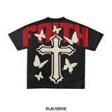 American Cross butterfly Print graphic t shirts 2024 y2k tops high quality cotton oversized t shirt harajuku goth women clothing