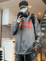 New In Letter Printed Suede Sweatshirts For Men Autumn Y2K Streetwear