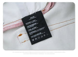 2024 autumn and winter new stitching ripped jeans