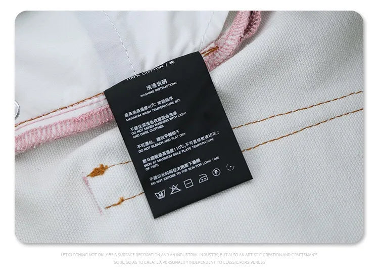 2024 autumn and winter new stitching ripped jeans