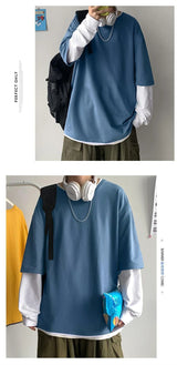 Sadcore Vintage print – Autumn Mens Casual Long Sleeve T Shirt Plus Size Sweatshirts