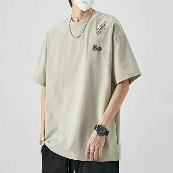 Trapwear Crying character – Summer Mens Embroidered Short Sleeve T Shirts 2024 New Oversized