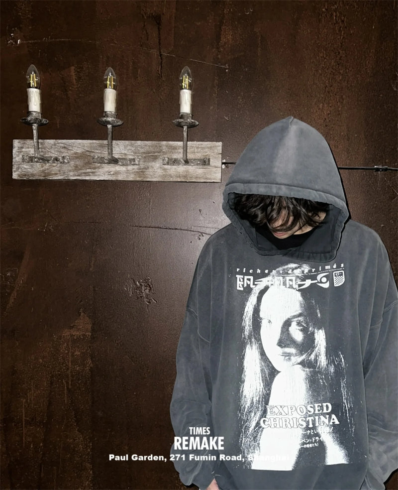 Classic streetwear hip-hop hoodie with bold rapper influence