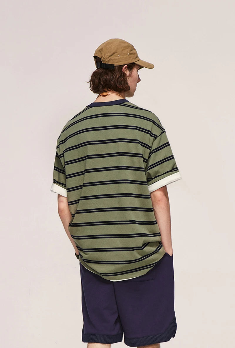 Glitchcore Anime panel – 2023 Summer New Cityboy Mens Loose Straight Cotton Short Sle