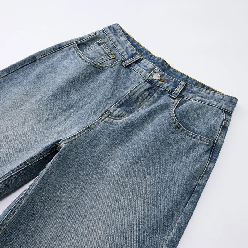 men wide leg straight streetwear fashion loose casual vintage denim baggy jeans pants women y2k jeans trousers urban skinny jeans