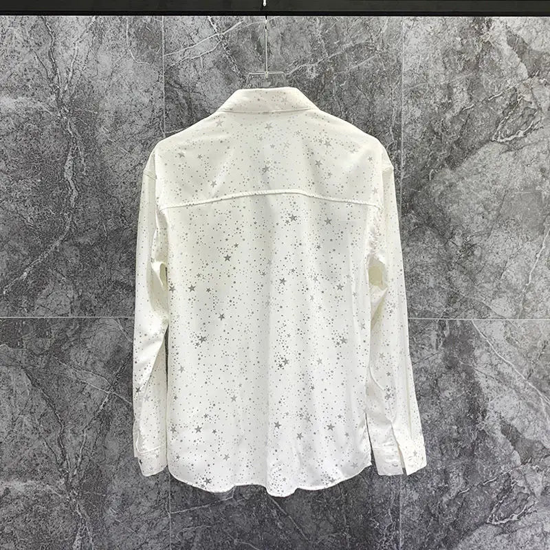 2023 Summer New Fashion Korean Light Luxury Fashion Shirt Men's Loose Long-sleeved Shirt Boutique Clothing Simple Style