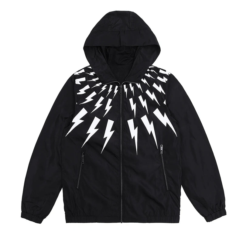 New luxury Men 2023 Classic Neil Thunderbolt Zipper Windbreak Windproof Parka Jackets With Hoody Outdoor Wear Thin #426