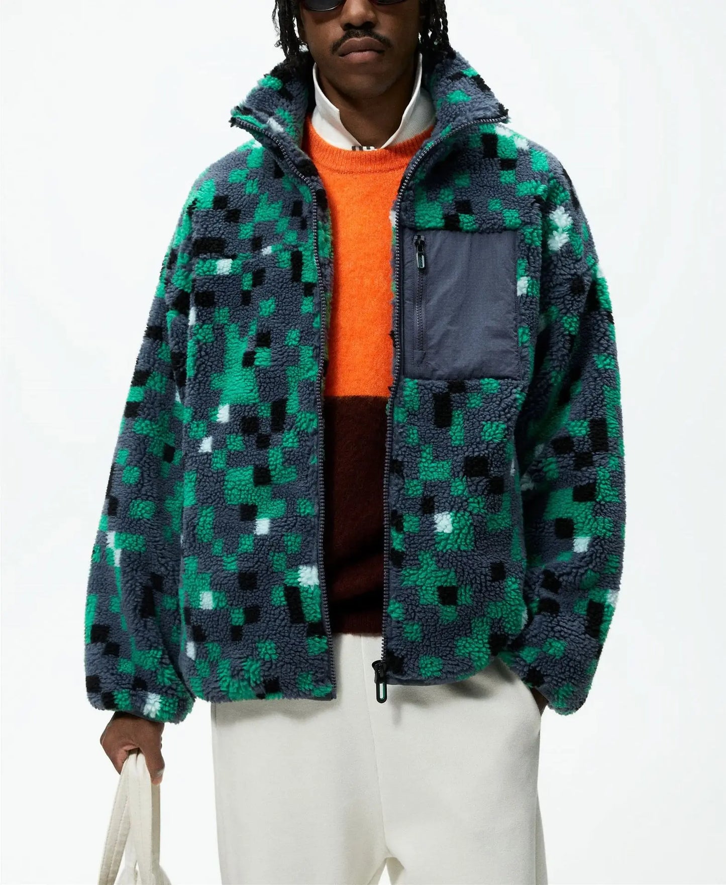 Leather Panel Streetwear Jacket Daily Fit Staple