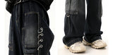 fashion punk rings streetwear loose pants unisex casual multiple pockets wide legs jean pants hip hop joggers men baggy jeans unique joggers style 1505