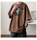 Y2k Crying character – 2024 New American Letter Print Short Sleeve Tee Shirt Mens