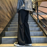 2025 mens four seasons new mid waist micro flared casual pants fashion trend leisure mens flared leg trousers korean pants men minimalist street pants