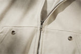 Vintage Zip Up Hoodie Jacket Y2K Punk Gothic Loose Washed Hooded Sweat