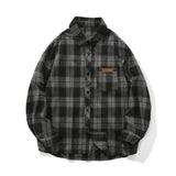 Autumn Long Sleeved Shirt Men Oversized Retro Casual Shirt Men Japanese Streetwear Loose Plaid Shirts Mens Large Size 5XL