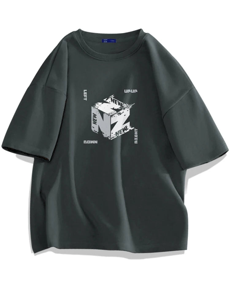 Trapwear Angelcore design – 2024 New Cube Graphic Print T Shirts For Men Personality Fas