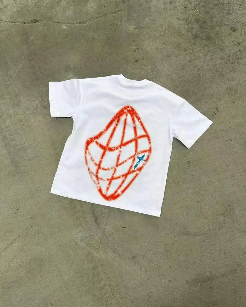 Anime Graphic tee – Y2K Streetwear Gothic Trend Letter Print Letter T Shirt Mens