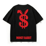 Harajuku Crying character – Money Rabbit Funny Graphic Printed T Shirt For Men Oversized
