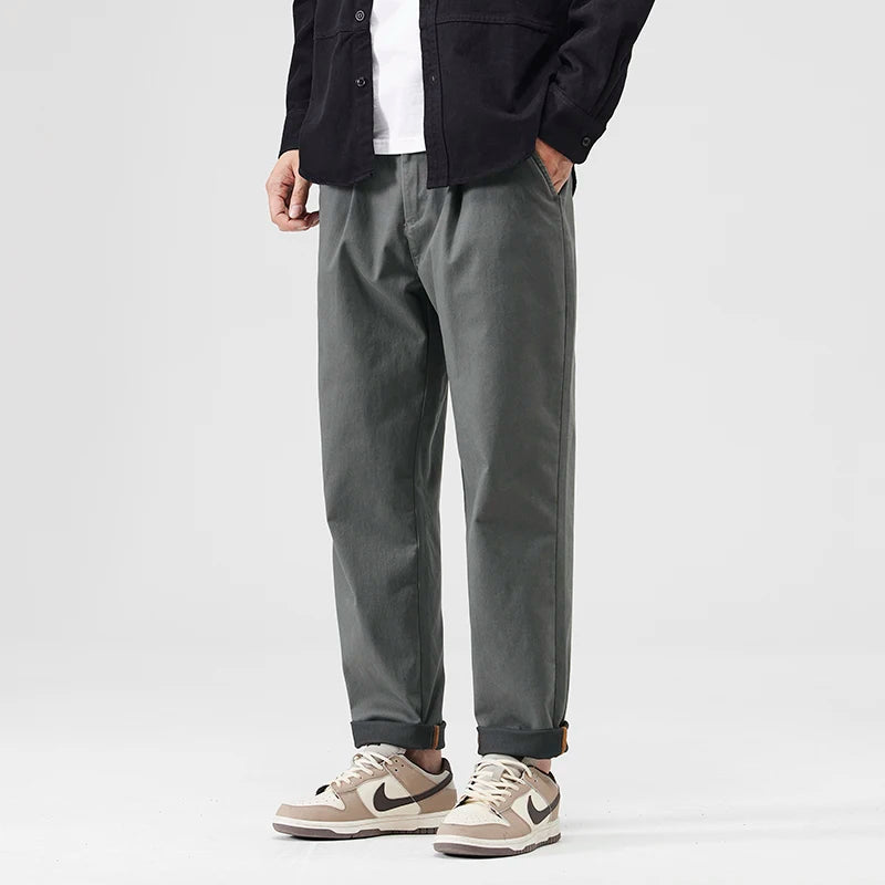 japanese casual pants mens spring autumn loose fashion solid color simple elastic waist sports pants man harem trousers unique default style 2282
