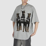 Sadcore Oversized shirt – Harajuku T Shirt Mens 2023 Summer Dog Letter Printed Vintage