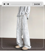 harajuku streetwear tie dye casual pants men women wide leg straight mopping trousers oversize korean fashion drawstring pants unique default style 1286