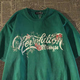 American retro high street skeleton butterfly pure cotton short-sleeved European and American fashion brand half-sleeved y2k top