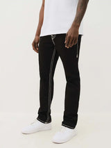 true faith embroidered jeans vintage street gothic loose casual denim hip hop red trousers couples baggy pants y2k clothes stacked flare jeans