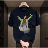 Y2k Crying angel – Summer Mens Cotton T Shirt American Oversized Loose White Pr