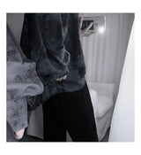 Tie dye loose shirt men long sleeved early autumn Korean version student ins men shirt dark abstinence inch shirt men shirts y2k