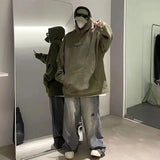 Autumn And Winter New Heavyweight Loose And Thick Hooded Suede Pullove