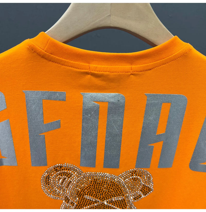 Cyberpunk Melting smiley – High Texture 2023 New Mens Fashion Letter Printed Bear Rhine