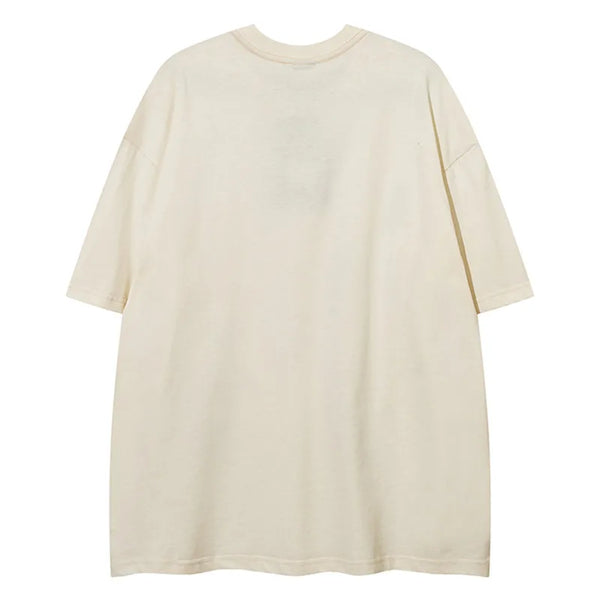 Anime Oversized shirt – Men Short Sleeve T Shirts Shadow Graphic Letter Print Tshirt