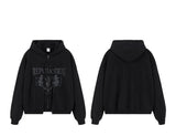 Rebellious gothic streetwear hoodie with punk edge