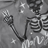 mens hip hop hoodie jacket fashion skull printed single button hooded suede sweashirts harajuku casual punk streetwear hoodie - variant style 5e2719 for streetwear fashion