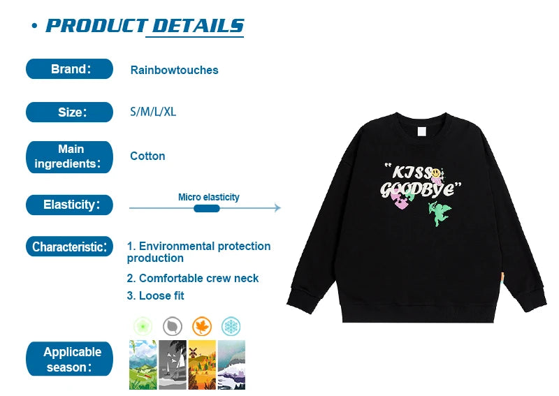 Cyberpunk Shirt – Rainbowtouches 2022 Men Long Sleeve Vintage Graphic Letter P – Edgy Streetwear for All Genders