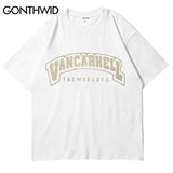 Vaporwave Aesthetic print tee – Mens Tshirt Streetwear Hip Hop Embroidery Letters Cotton Loo