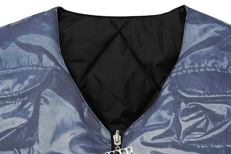hip hop loose jacket vest unisex casual cotton padded vests mens harajuku streetwear printed sleveless warm reversible coat n - variant style a41b63 for streetwear fashion