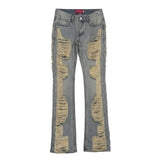fashion ripped denim jeans mens destoryed holes zipper straight trousers jeans hip hop streetwear new casual joggers jeans pants relaxed fit joggers