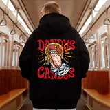 Goth Funny Finger Crossed Graphic Print Men Hoodies Casual Y2K Streetwear